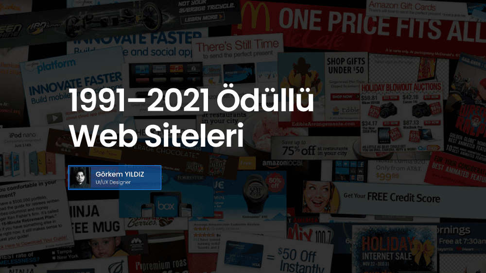 1991-2021 Ödüllü Web Siteleri blog cover image with website screenshots collage.