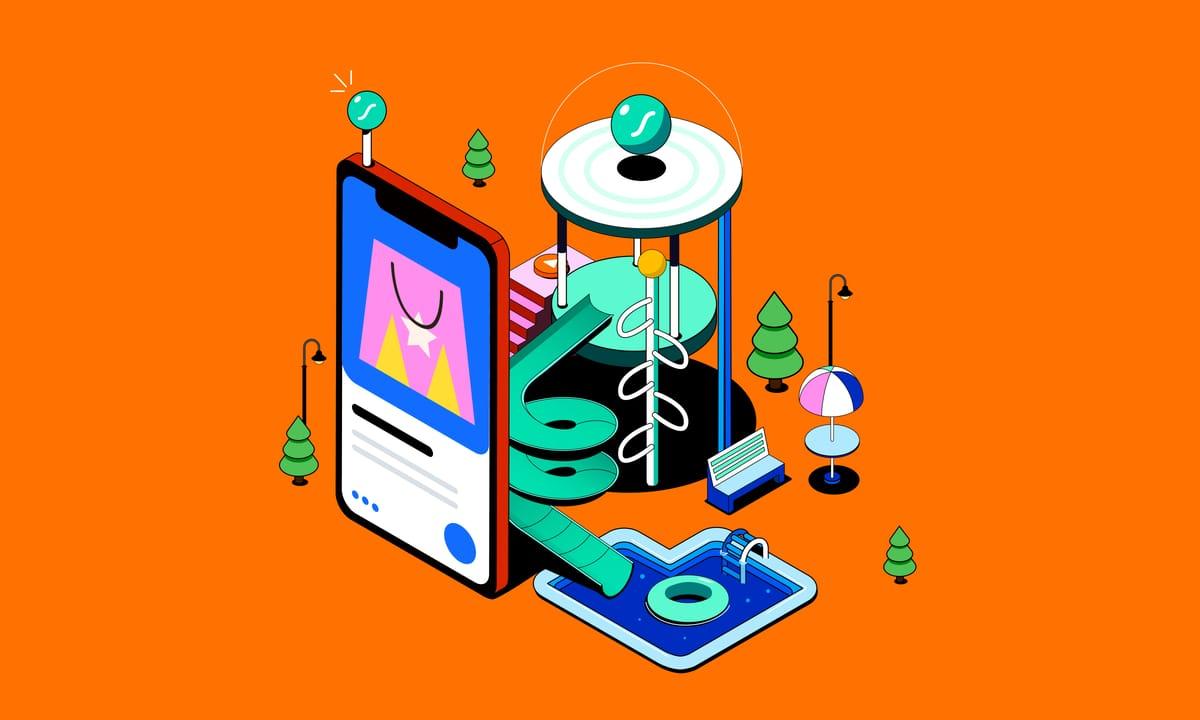 UI tasarımında hareketin rolünü gösteren, mobil arayüzden çıkan dinamik ve renkli şekillerle kullanıcı deneyimini canlandıran animasyon konsepti.