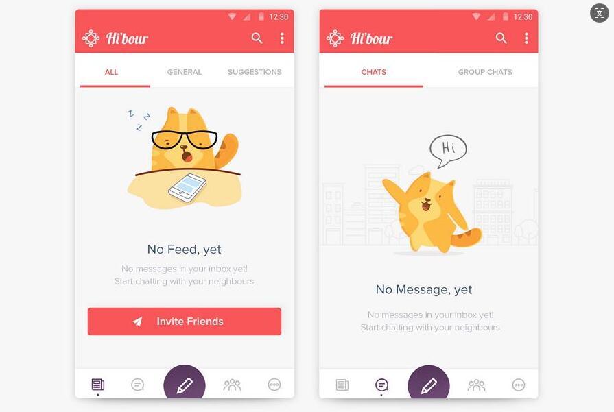 Kusursuz bir UI/UX deneyimi için tasarlanmış 'İnternet Yok', 'Boş Sepet' ve 'Mesaj Yok' gibi çeşitli hata mesajı ve boş durum örnekleri.